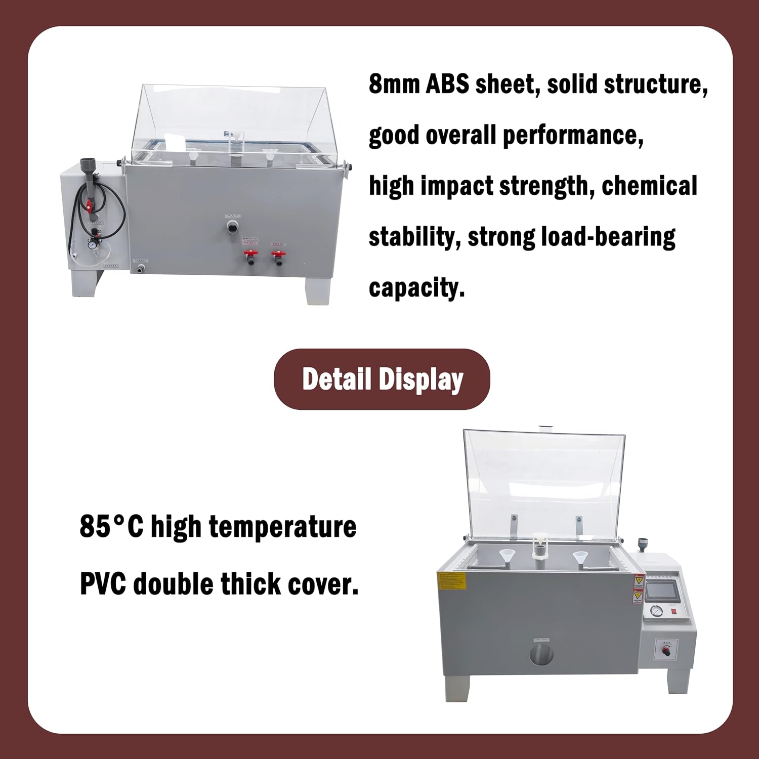 Salt Spray Testing Chamber Lab Salt Fog Tester Salt Spray Test Equipment for Corrosion Resistance Test 110L 2KW 110V