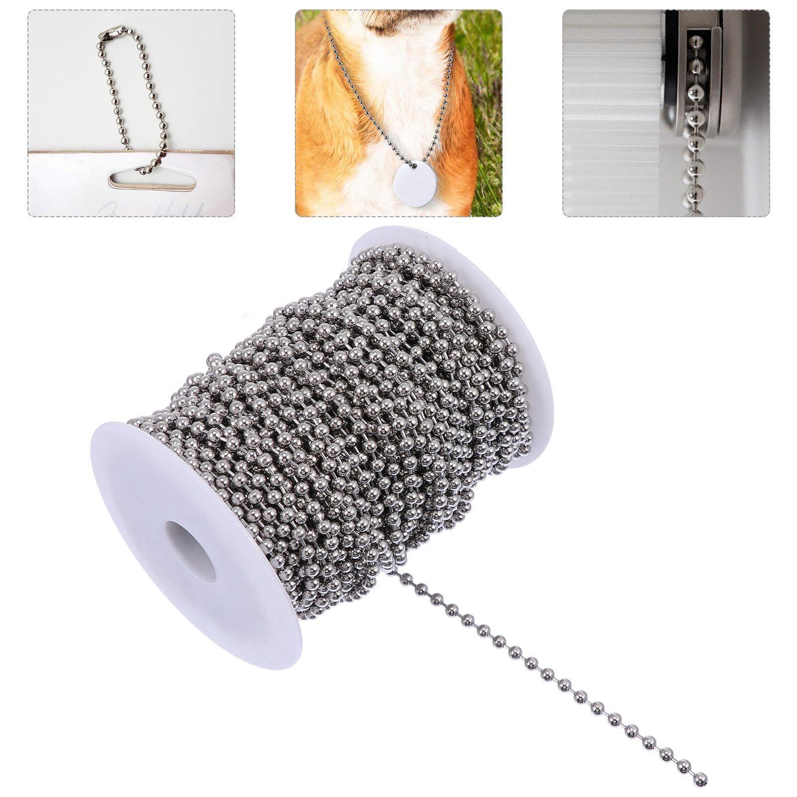 Stal Nierdzewna Beaded Chain Do Biżuterii Rękodzieło Rozszerzenie Łańcucha Komfortowe Gładkie Do Naszyjnika i Projektów DIY