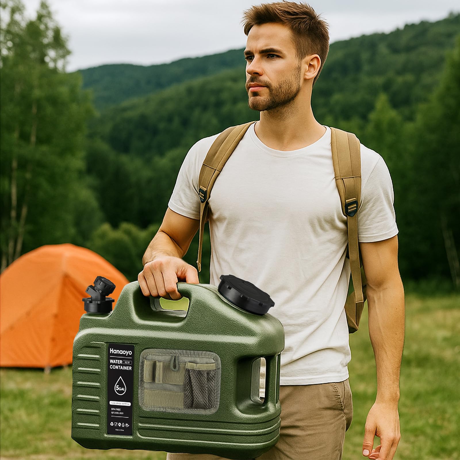 Hanaoyo 13L/18L Camping Wasserkrug mit Zapfhahn, BPA-frei