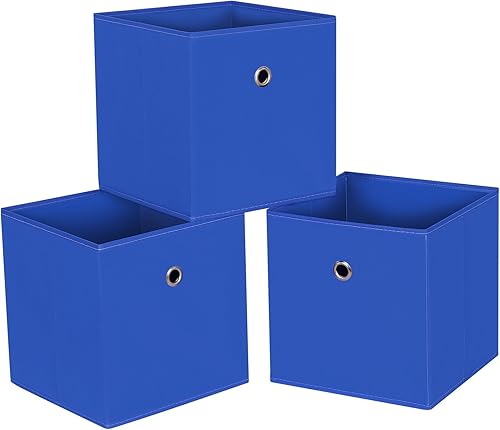 NieEnjoy Cubos de almacenamiento plegables, cubos de almacenamiento de tela de 11 pulgadas, cubos organizadores con asas dobles para el hogar, juego