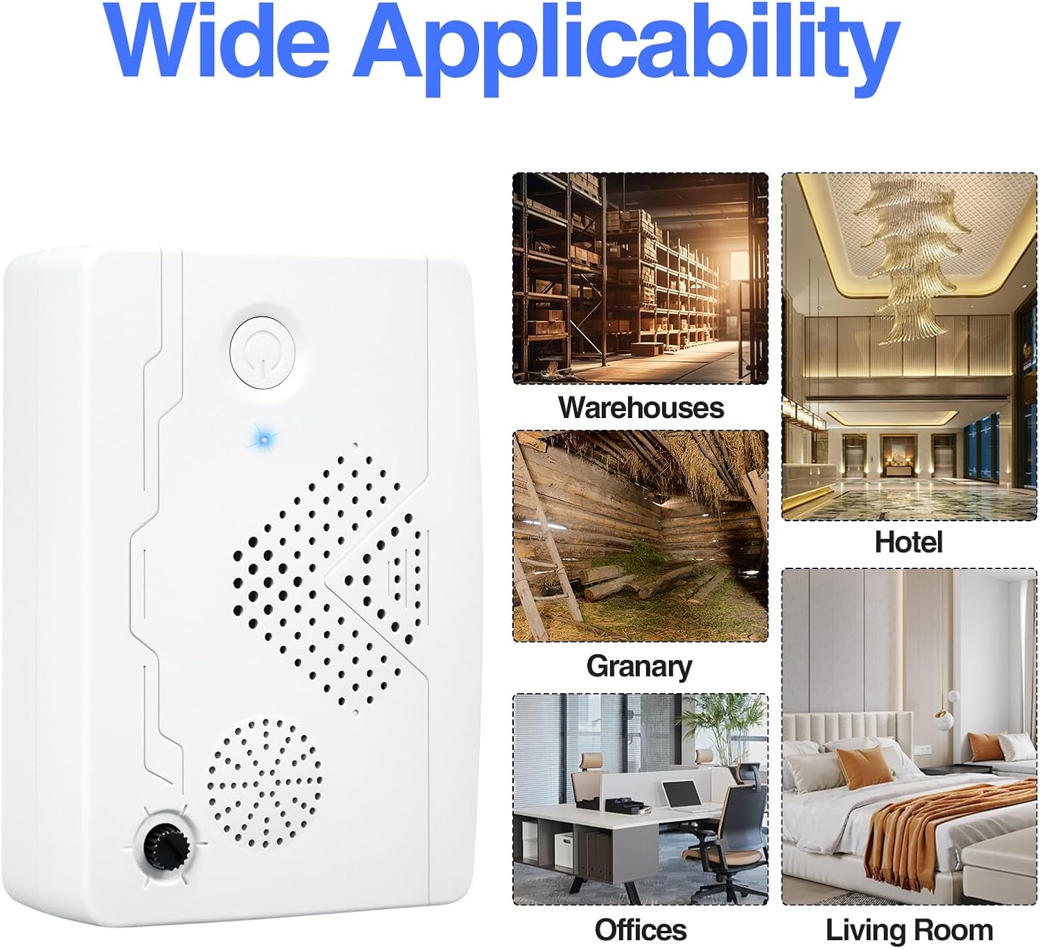 Ultrasonic Bat Devices for Attic: 4PCS Bat Removal Device for Garage, Indoor Outdoor Use - Humane and Effective Rechargeable Bat Deterrent Devices, White