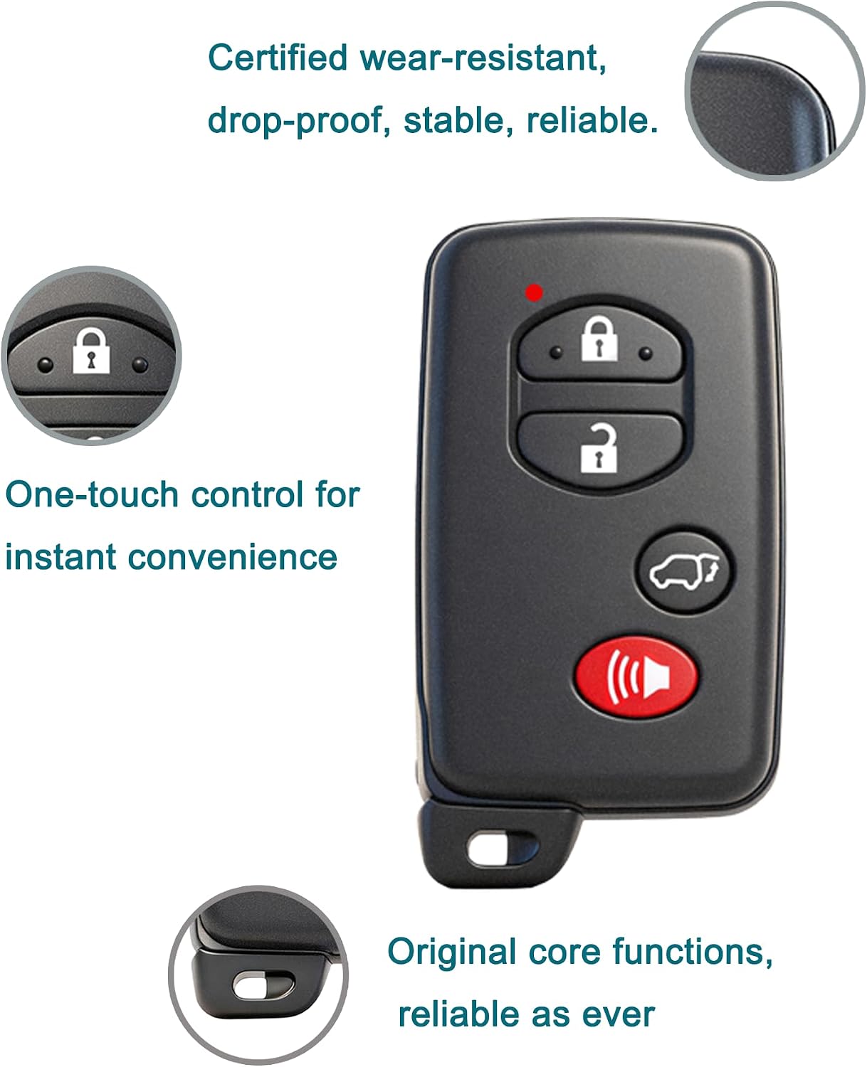 Smart Key Fob for Toyota Highlander, FengRKey Remote Control Key Fob Compatible for Toyota Highlander 2007-2014 HYQ14AAB 89904-48110 271451-0140