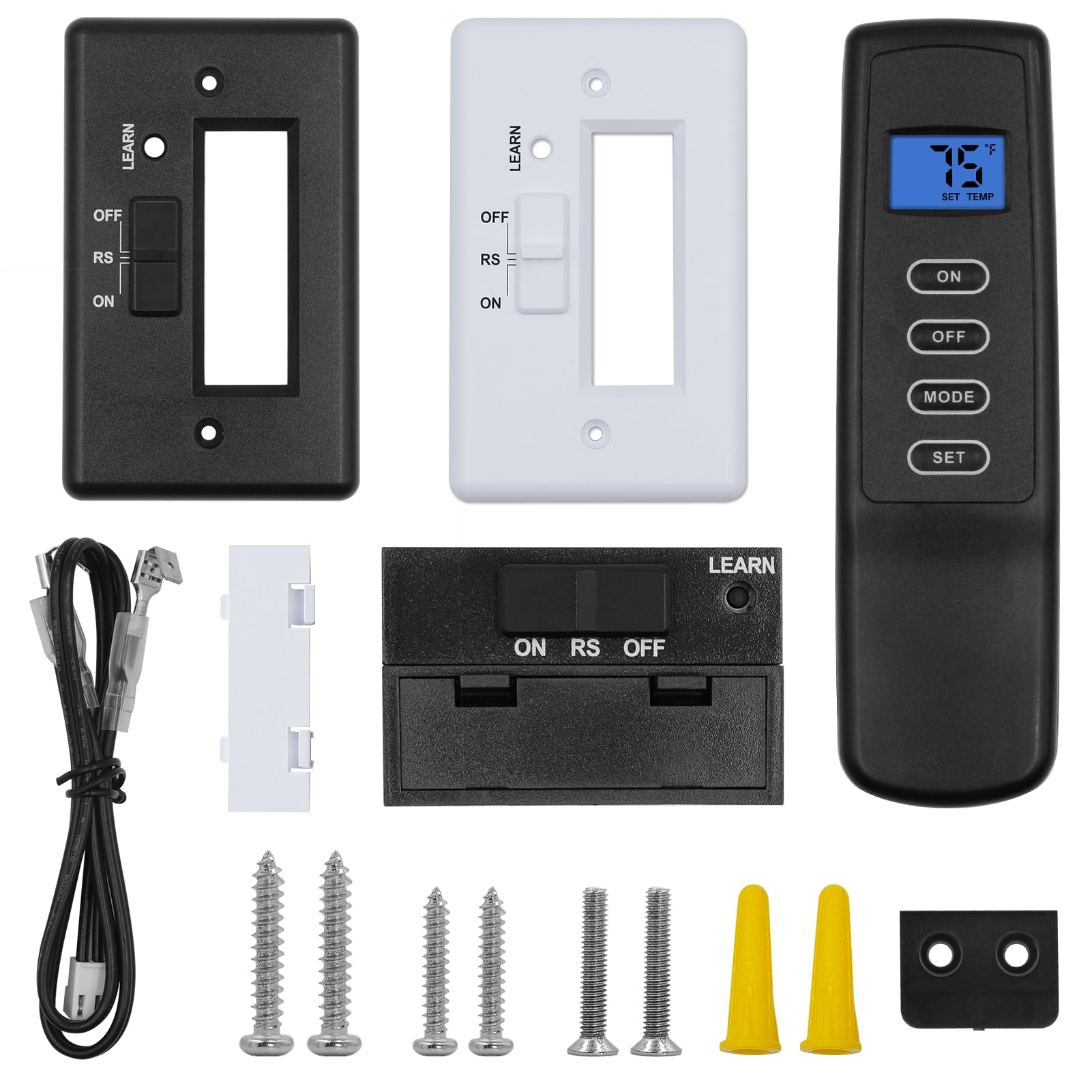 Upgrade Gas Fireplace Remote Control Kit, Millivolt Gas Valve Fireplaces and Stoves LCD Screen with Thermostatic, Compatible with Skytech, Majestic, Ambient, monessen, Vermont etc, 5 Year Warranty