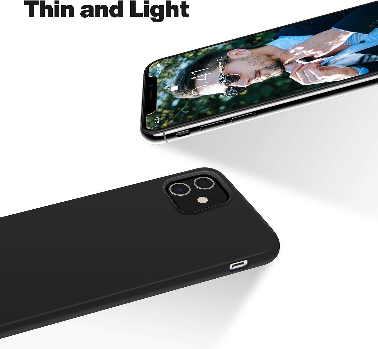 OTOFLY Compatible with iPhone 12 Mini Case 5.4 inch(2020),[Silky and Soft Touch Series] Premium Soft Liquid Silicone Rubber Full-Body Protective Bumper Case Black
