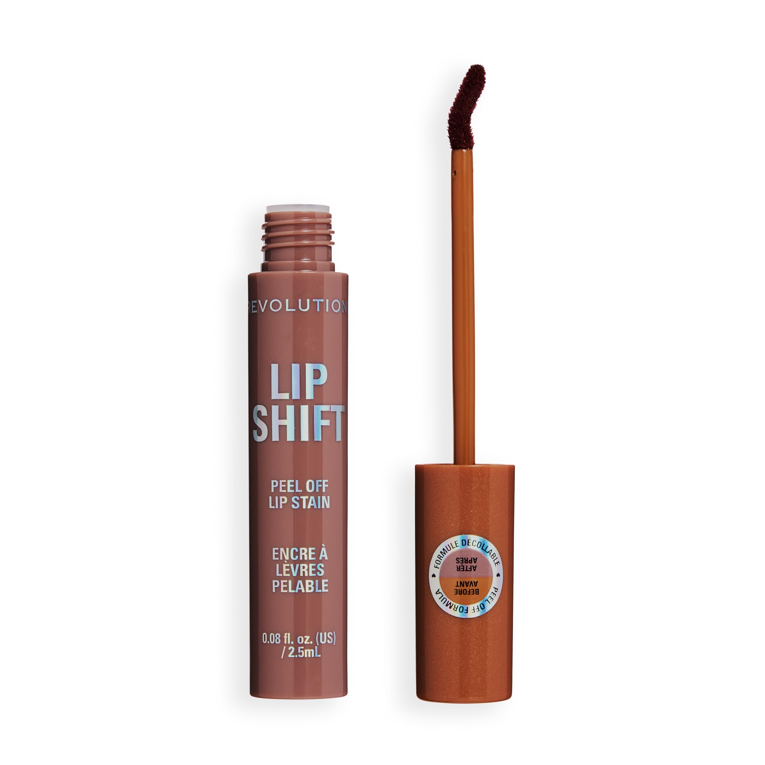 Revolution Lip Shift Peel Off Lip Stain, Long-Lasting Lip Tint with Bold Pigment, Lightweight Formula, Vegan & Cruelty-Free, Moonlight Nude, 2.5ml