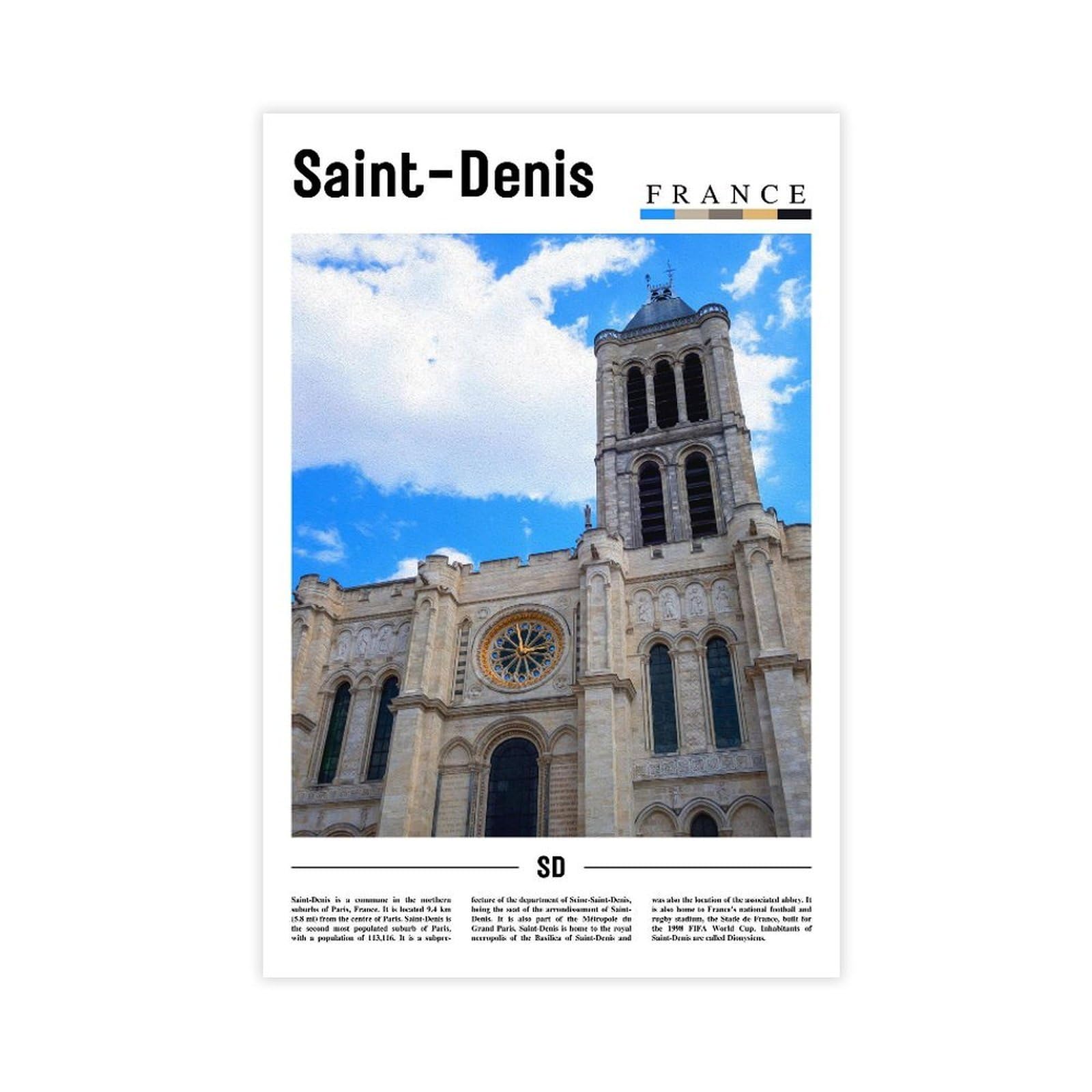 F I N U C B Saint-Denis Reunion Francja podróż dekoracja ścienna dookoła świata podróż sztuka ścienna modne miasto sztuka ścienna wydruki retro estetyczne przeznaczenie bez ramy 50 x 76 cm