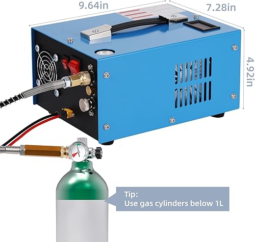 Miniatura 2 de Compresor de aire PCP, compresor de tanque de buceo de 4500 psi30 MPa, fuente de alimentación de 12 V CC120 V CA, adecuado para rifles de aire PCP,
