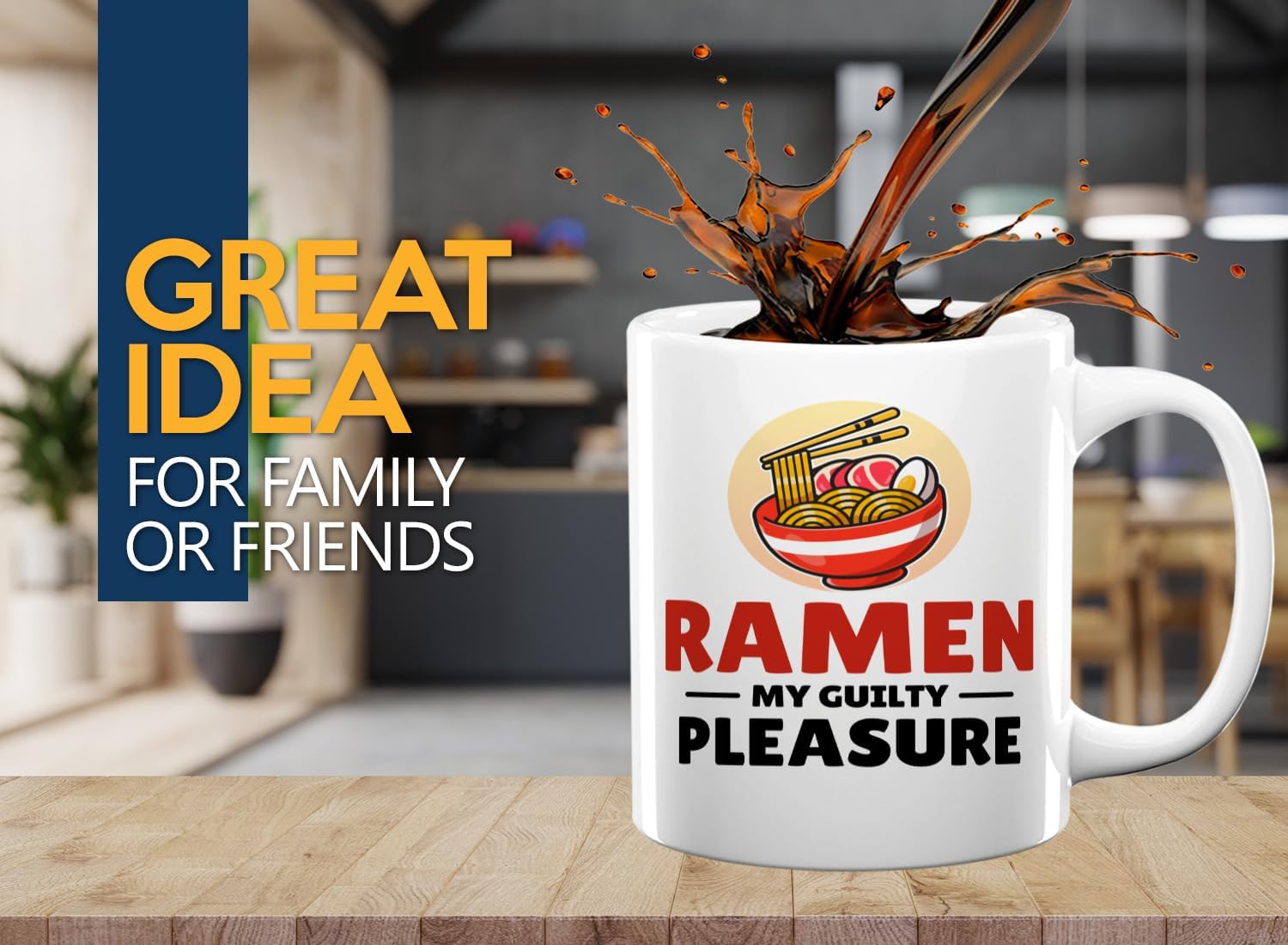 Ramen Lover Coffee Mug 11oz White -my guilty pleasure - Food Lovers chicken pumpkin vegan pantry spicy noodles image 2