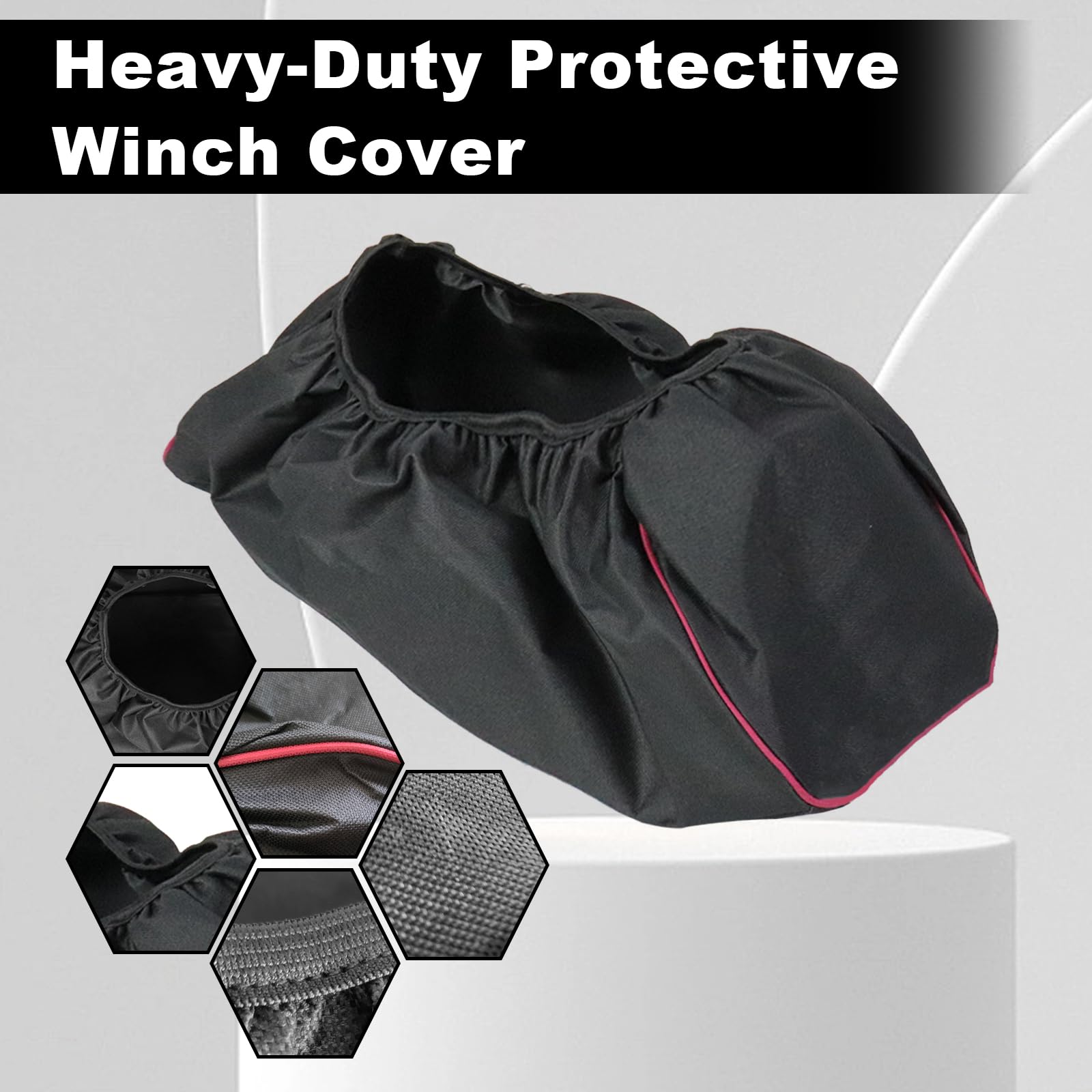 Housse Treuil 8000kg Housse Protection Treuil Universelle Jusqu'à 8000kg - Polyuréthane Imperméable - Noire Accessoire Treuil 8000kg