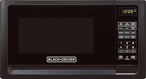 BLACKDECKER Horno microondas compacto para encimera de 07 pies cúbicos 700 vatios con iluminación LED bloqueo infantil color blanco