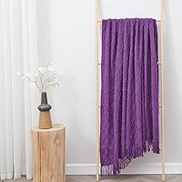 Vista 63 de inhand Knitted Throw Blankets for Couch and Bed, Soft Cozy Knit Blanket with Tassel, Black Lightweight Decorative Blankets and Throws, Farmhouse