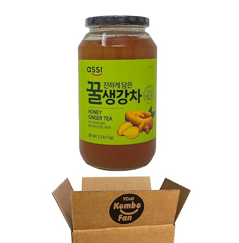 Assi Té coreano de miel y jengibre (2.2 lb1000g) Tarro de vidrio caliente frío helado Ade bebida bebida ensalada Salsa para untar mermelada Producto