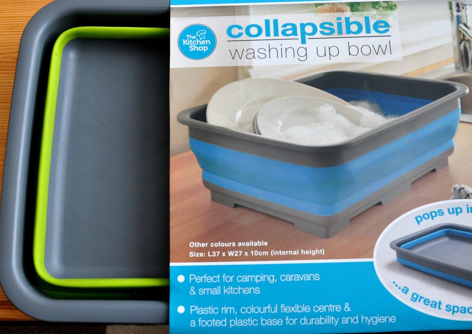 COLLAPSIBLE CAMPING KITCHEN DISH WASHING UP BOWL
