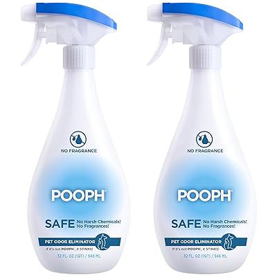Pooph Pet Odor Eliminator, 32oz Spray, 2-Pack - Eliminates Odors at the Molecular Level, Dogs, Cats, Freshener, Eliminator, Urine, Poop, Pee, Deodorizer, Natures, Puppy, Fresh, Clean, Furniture, Potty