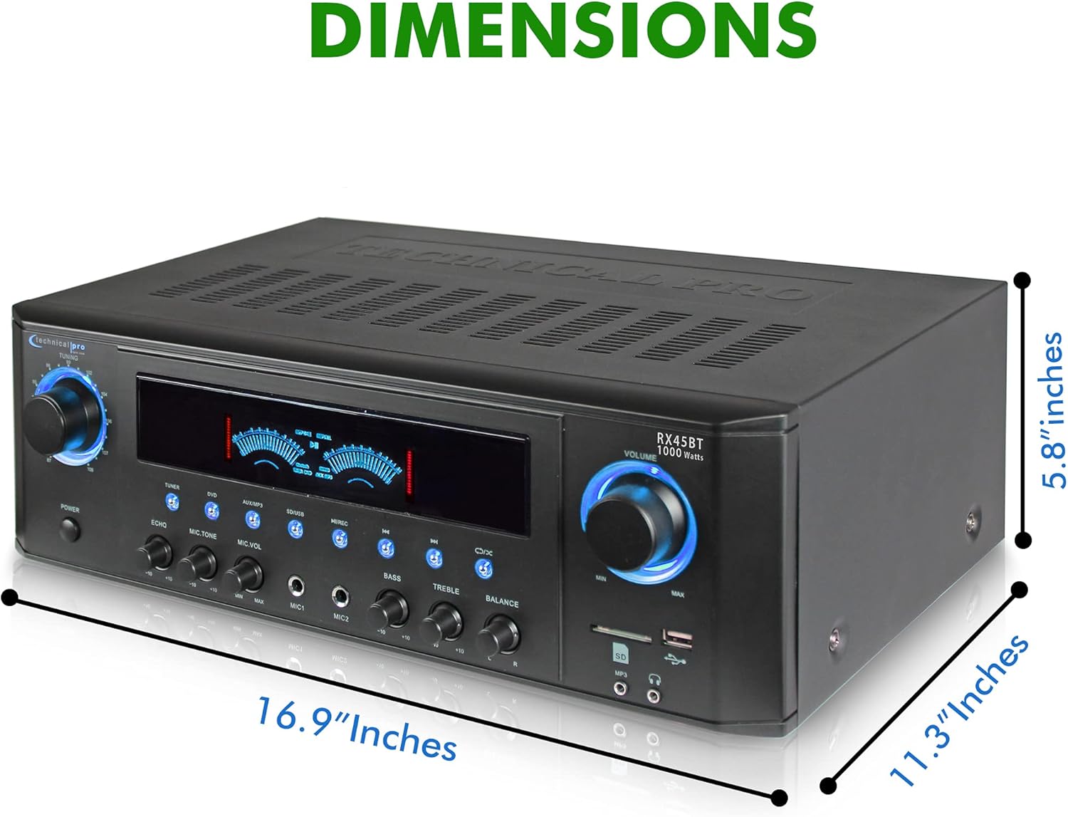 Buy Technical Pro Professional 1000 Watts Receiver with USB SD Card