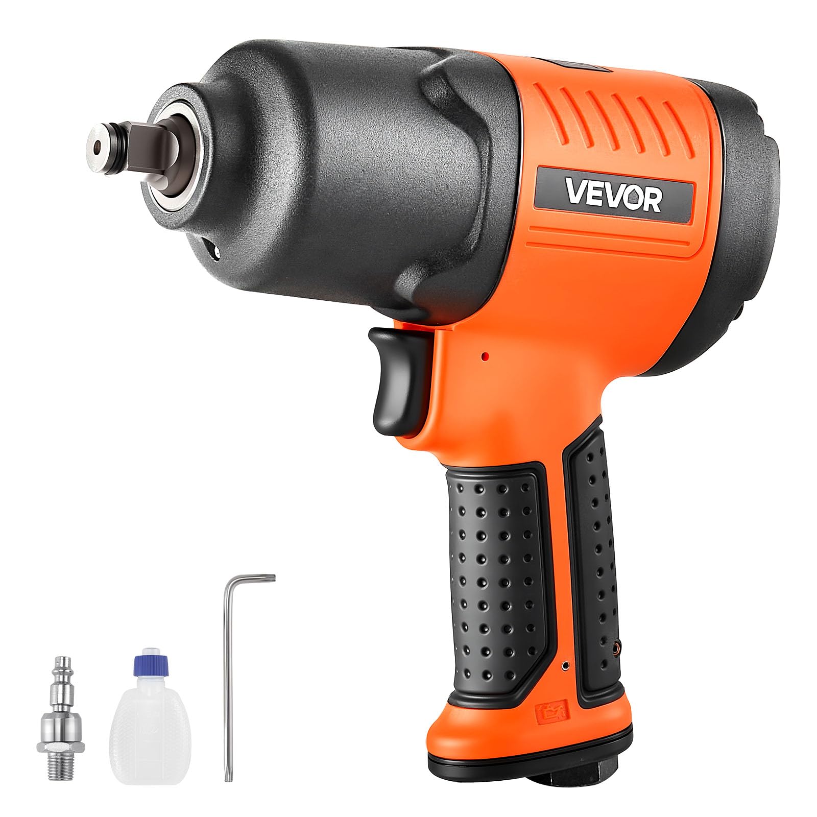 VEVOR Air Impact Wrench, 1/2" Drive Pneumatic Impact Wrench Up to 1100 ft-lbs Reverse Torque, 7500RPM 4-Speed Adjustable & Lightweight Pneumatic Gun
