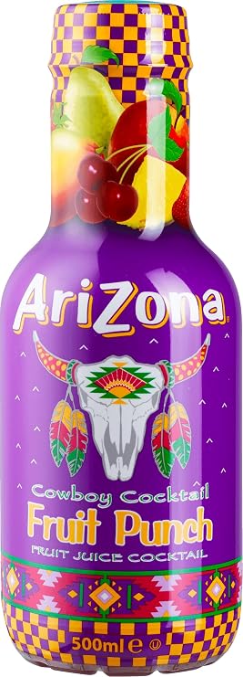 Arizona Tea Mix Bundle - 8 Flavours | Blueberry White Tea, Fruit Punch, Kiwi Strawberry, Watermelon + More | PACK OF 6x500ml MIX 1pc Each - 6 Flavours Boxed Treatz
