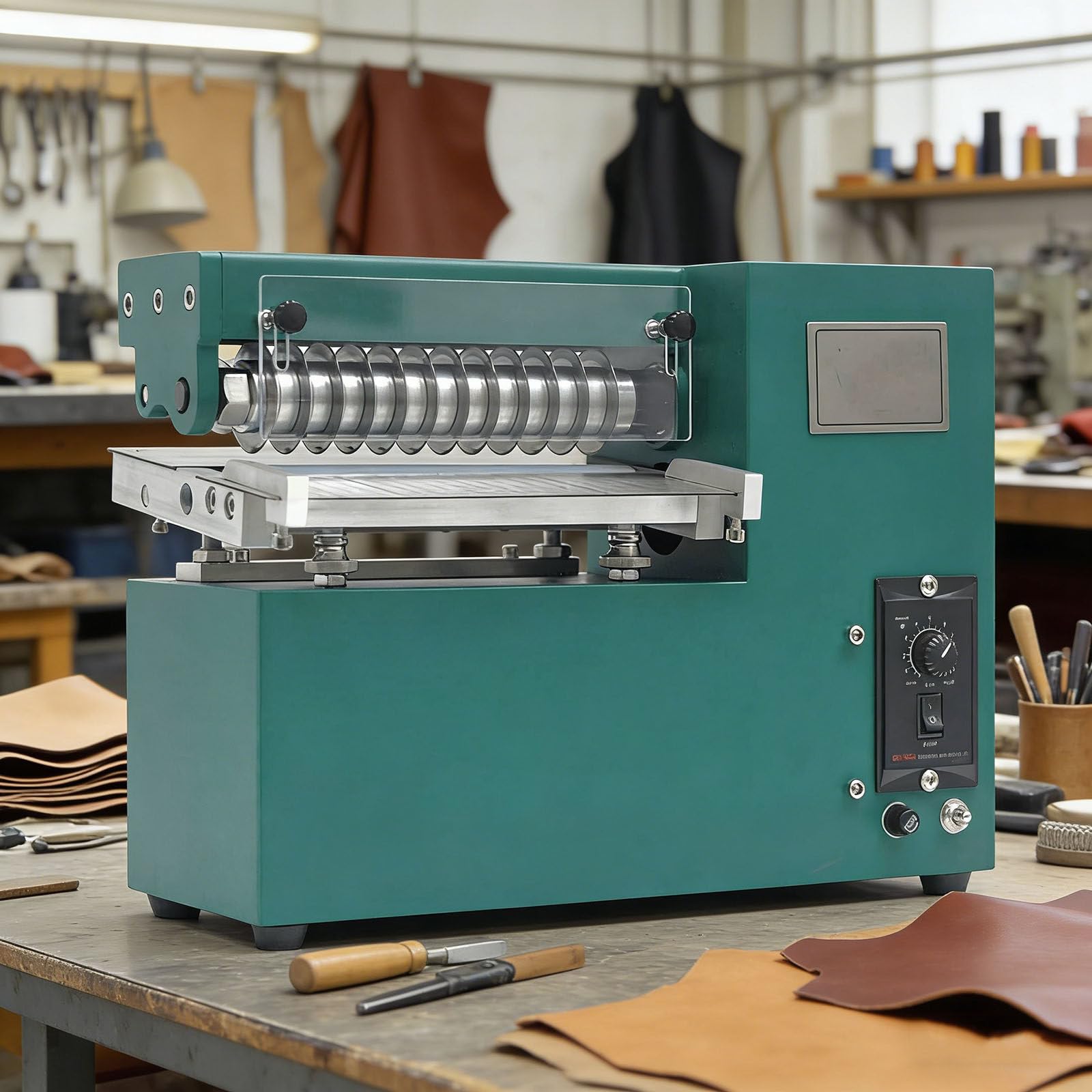 SICWEDIM Electric Leather Strap Cutter Machine,90w Leather Skiver Machine Strap Slitter Cutting Tool Cutter Machine Leather Slitting Leather Skiving Machine,Cutting Width: 2-200mm