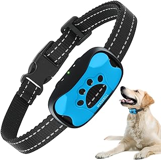 MASBRILL Anti Bark Collar for Dogs, Bark Collar Humane Vibration Beep for Small Medium Large Dog, Stop Dog Barking Deterrent Device with 7 Adjustable Sensitivity Levels No Bark Collar