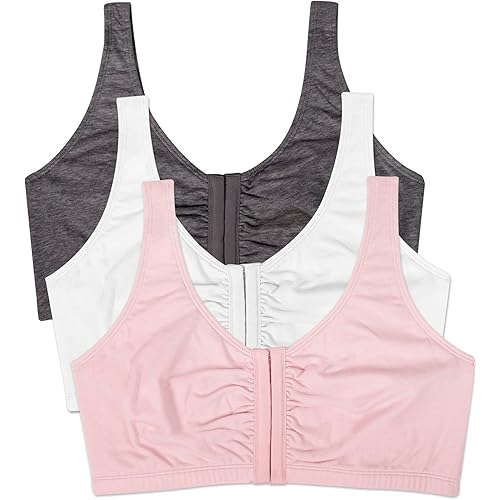 Fruit of the Loom Women's Multi-Pack Front Close Sports Bra