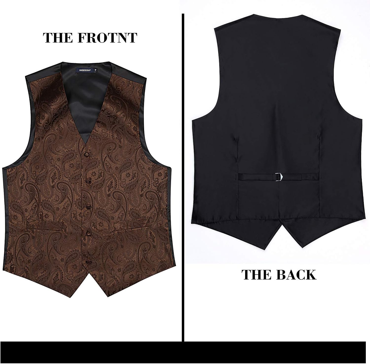 HISDERN Men's Vest Tie Set Paisley Floral Jacquard Necktie Pocket Square Waistcoat for Suit or Tuxedo at  Men’s Clothing store