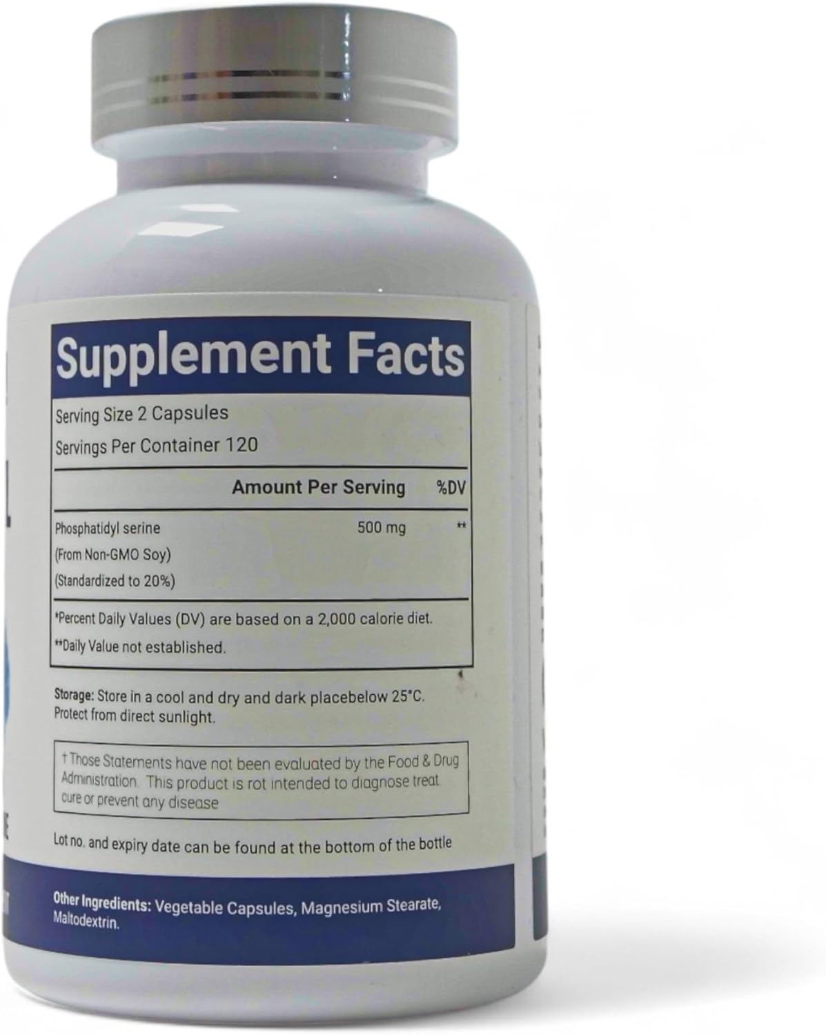Phosphatidylserine, 500mg, 180 Veggie Capsules - 90 Servings, Gluten Free, Non-GMO, and Vegetarian Friendly - Image 8
