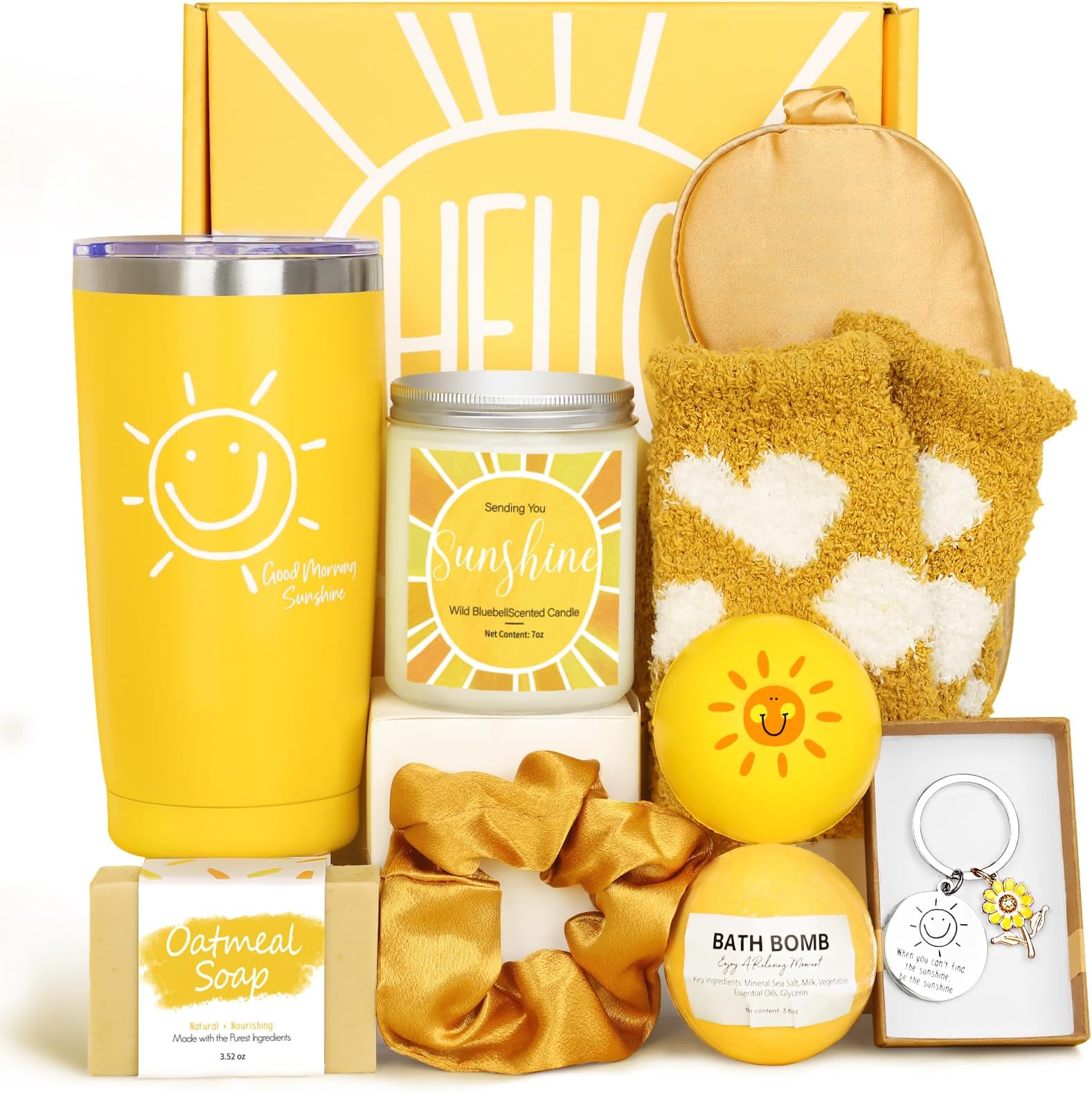 Gift Baskets for Women, 10pcs Unique Birthday Gifts for Women, Best Friend Birthday Gifts, Get Well Soon Gift Basket Sending Sunshine Gifts Cheer Up Box for Sister Friendship - BRIGHTEN UP HER DAY!