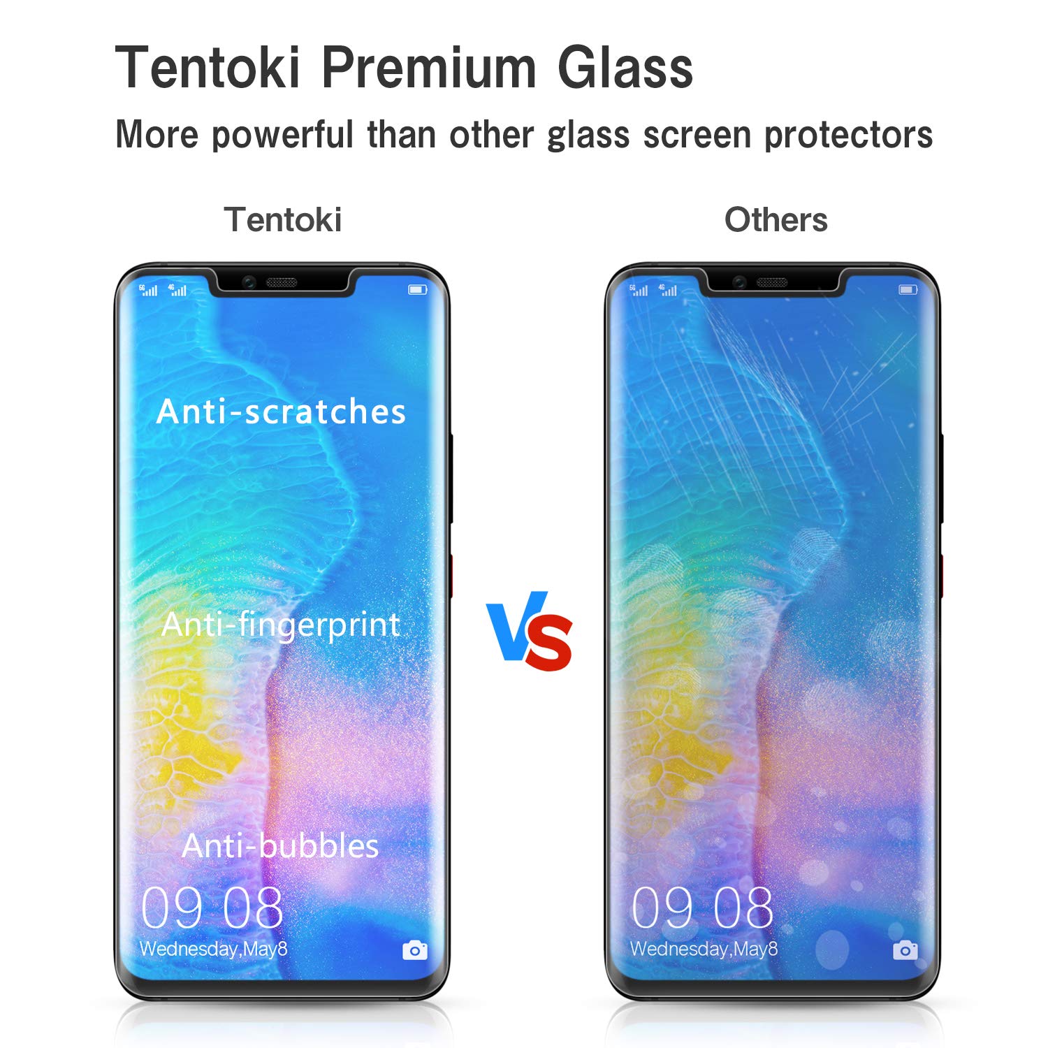 Pellicola Vetro Temperato 5D CURVO Protezione Completa per Huawei Mate