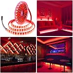ALITOVE 16.4ft 5050 SMD rouge LED Légère bande flexible ruban 5M 300 LEDs étanches IP65 DC 12V pour Home Garden Commercial Area Lighting (sans alimentation et télécommande)