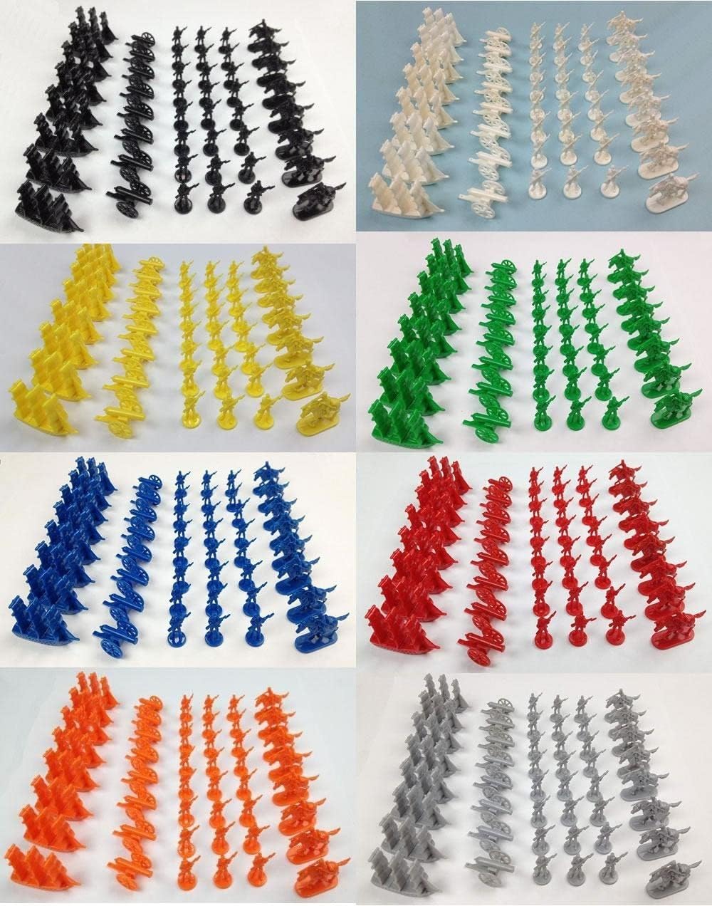 Morrison Games Napoleonic & Civil War Military Miniatures (Set of Eight Colors): Plastic Toy Soldiers Set: Infantry, Cavalry, Artillery, Ships