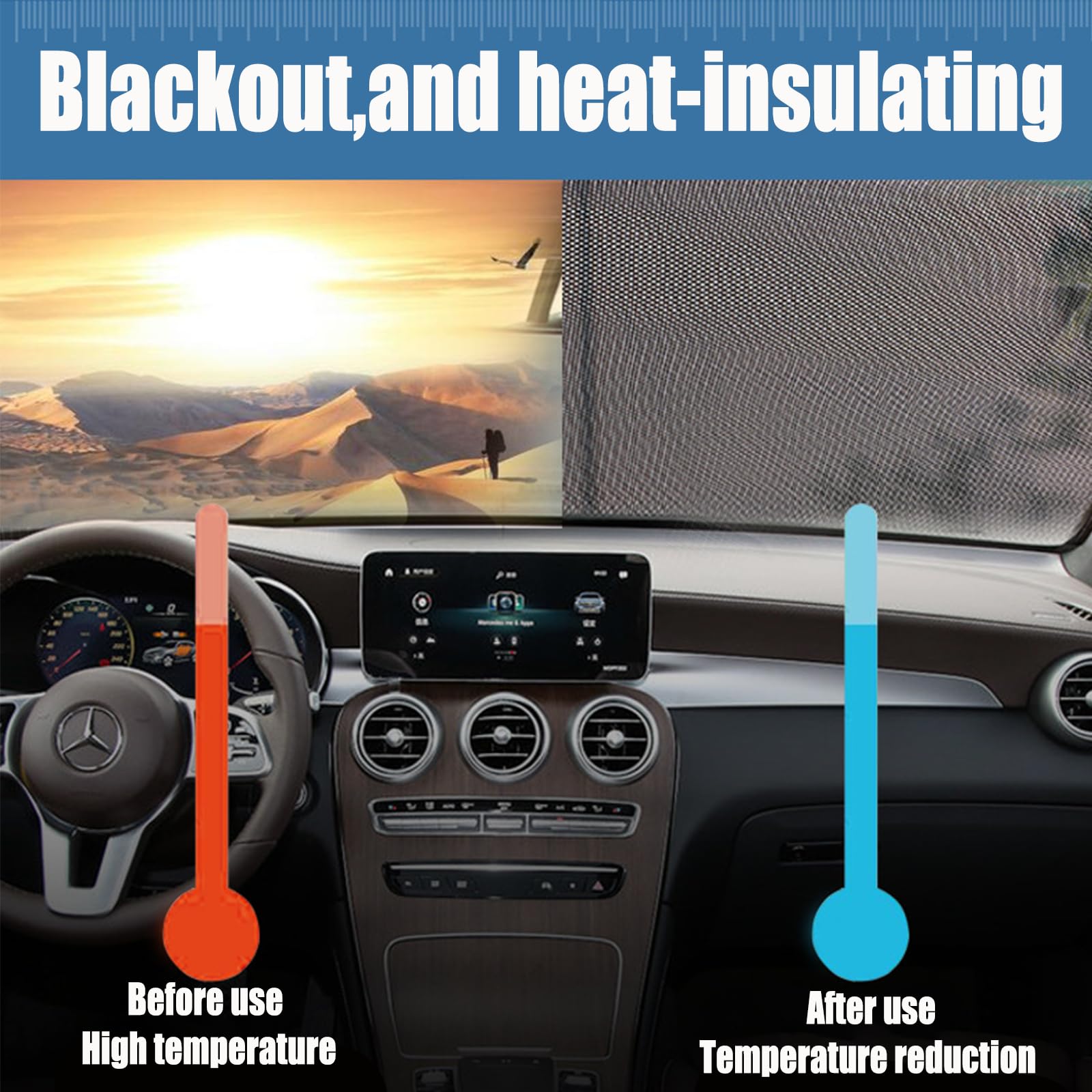 Car Window Shades for Baby,Dancepandas 2 Pack Sun Shades for Car Baby/Pets/Adults,Adjustable 40 * 60cm with 6 Suction Cups,Glare and Sun Ray Protection for Side Windows - Image 3