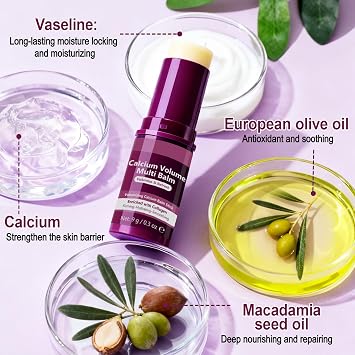 Calcium Multi Balm Stick Calcium Volume Multi Balm - Collagen Moisturising Stick for Face Eyes and Neck Hydrating and Firming for All Skin Types