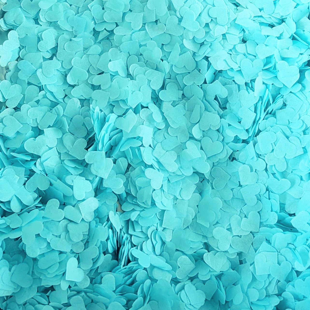 Biodegradable Heart Wedding Confetti | Eco-Friendly Tissue Paper Hearts | Many Colours (Aquamarine, Small (50g) 15 Handfuls)
