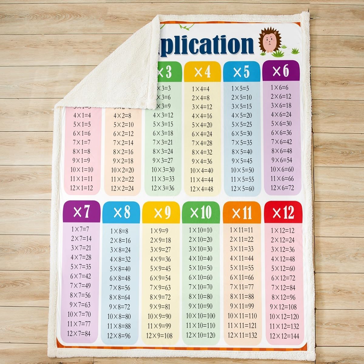 Multiplication Sherpa Math Games Fleece Throw Blanket for Kids - Educational Plush Learning Time Fuzzy Blanket 40"x50" - Image 2