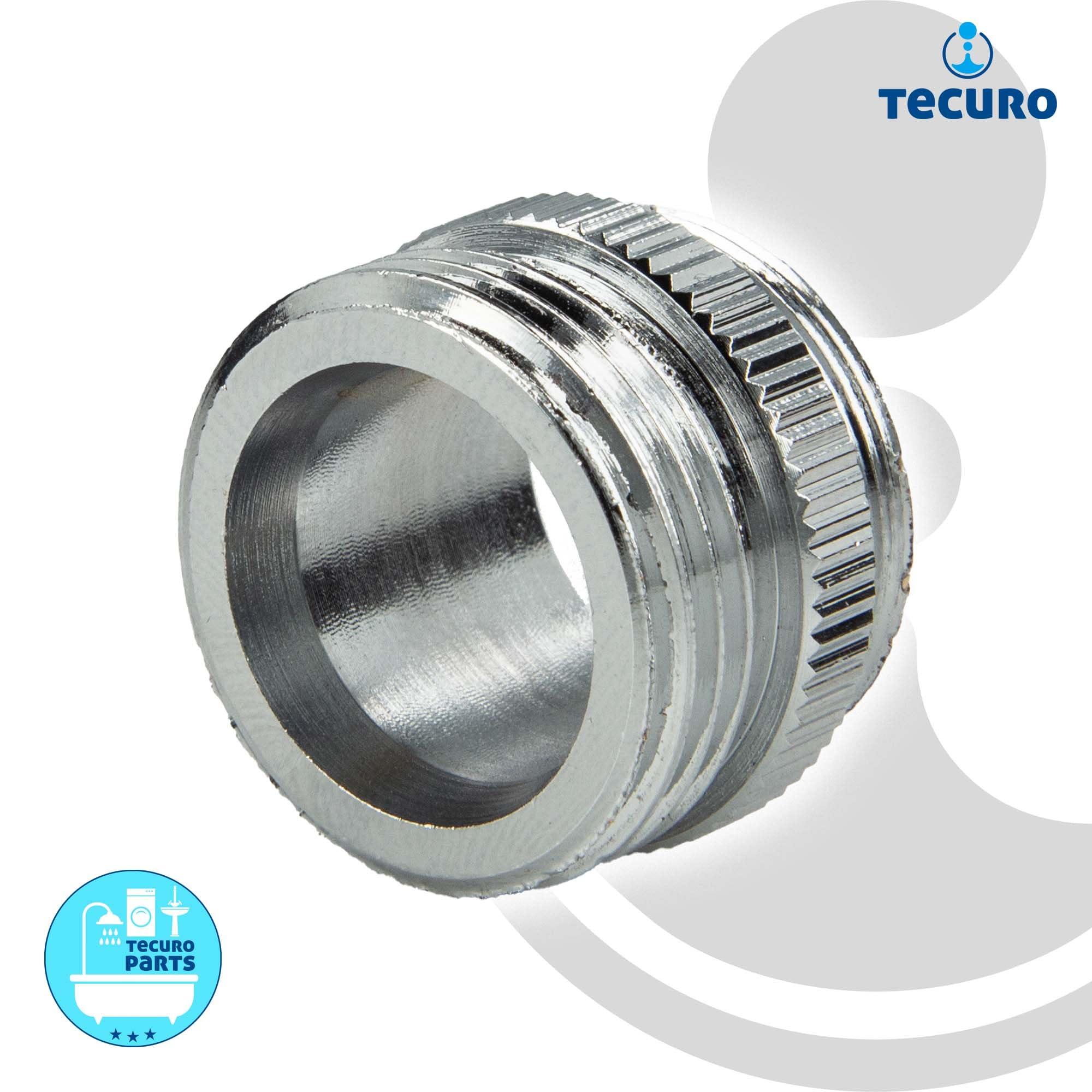 tecuro -20091- Adapter für Armaturen M24x1 auf 3/4 Zoll, verchromt 