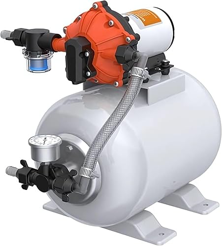 Miniatura 11 de SEAFLO Bomba de agua marina 12 V CC 60 PSI 5,5 GPM Sistema de tanque acumulador de 2 galones Sistema de aumento de presión del acumulador para un