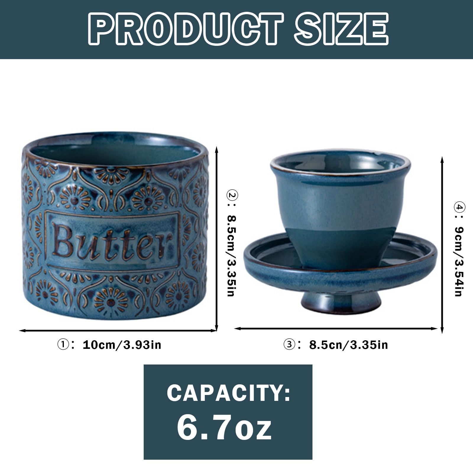TEATALK Buttertopf Aus Keramik – 190 Ml, Mit Deckel & Wasserbad, Für Streichfähige Butter