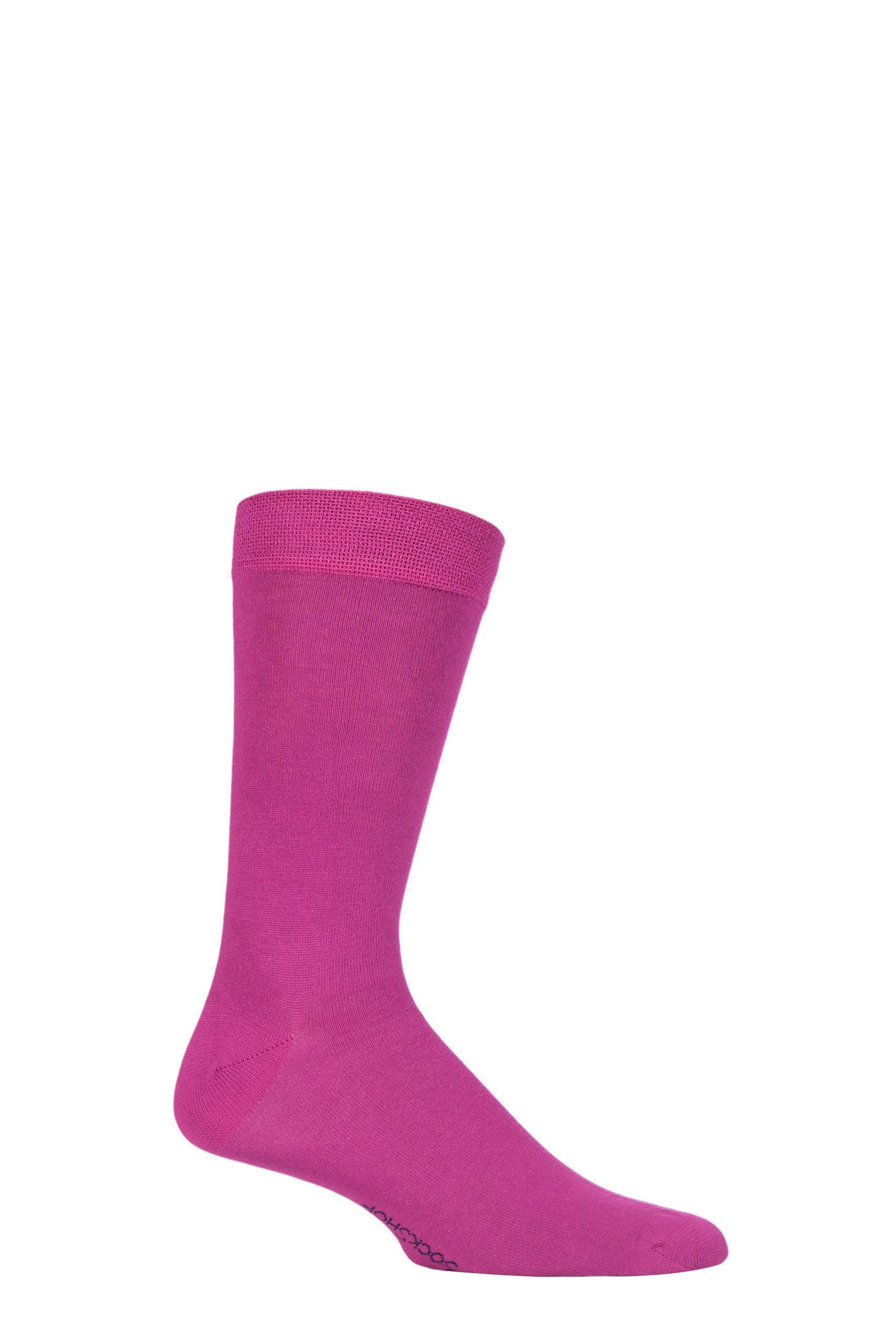 SockShop Mens Colour Burst Plain Bamboo Socks with Smooth Toe Seams Pack of 1 Kiss From A Rose 7-11