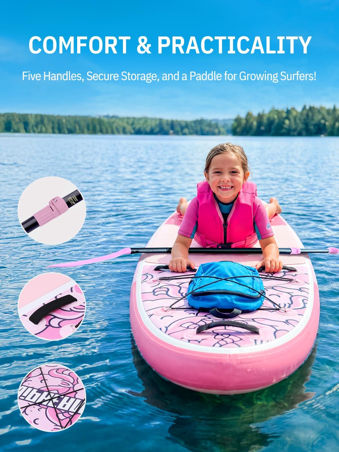 Niphean（Ultra-Light） Inflatable Paddle Board with StabilTrac Fin and Durable SUP Accessories, 10' Stand Up Paddle Boards for Adults & Youth, Versatile Yoga Paddle Board, Gift Ideas