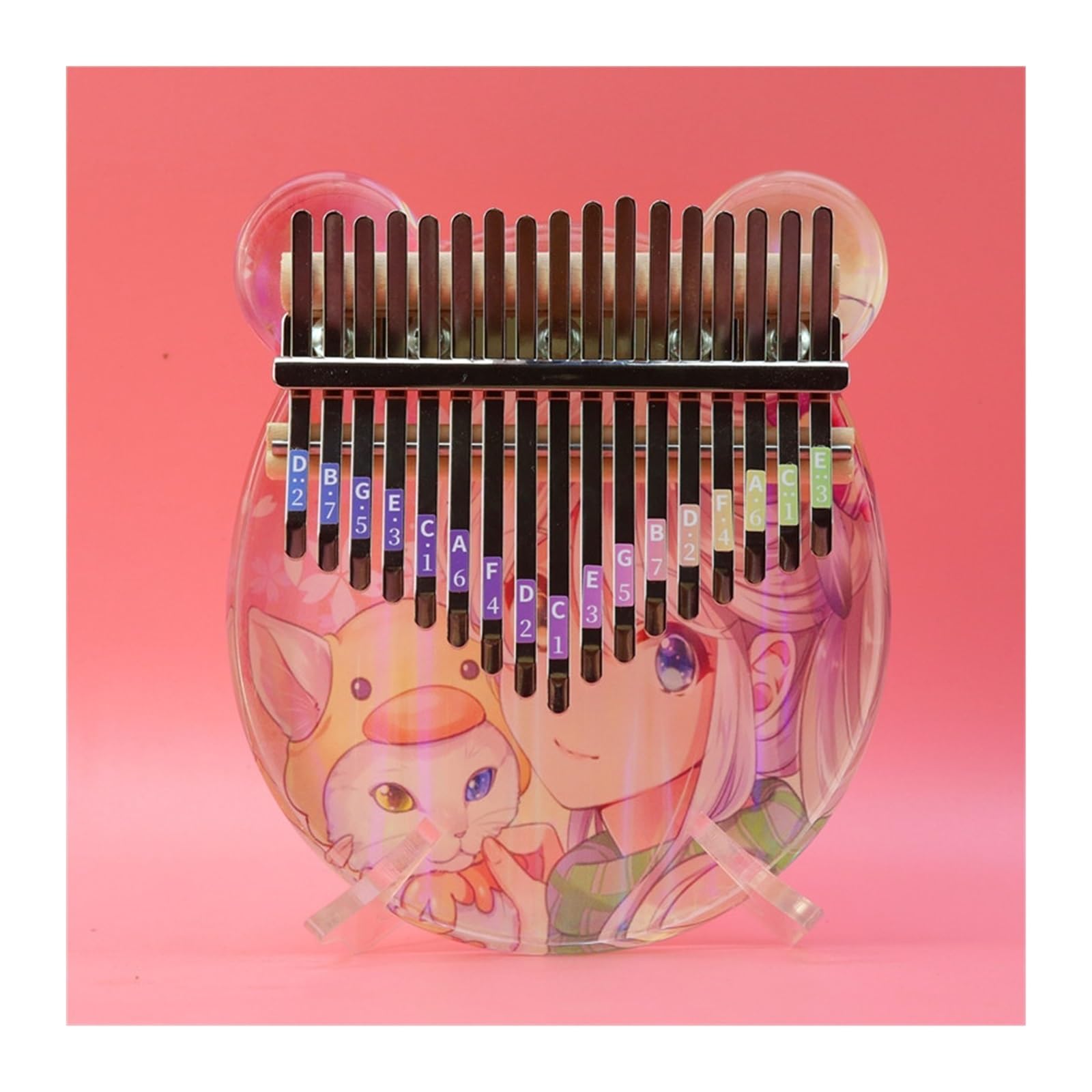 Anfänger Kalimba Bemaltes Daumenklavier für Fortgeschrittene Kalimba 17-Ton-Anfänger-Acryl buntes Kalimba-Fingerklavier