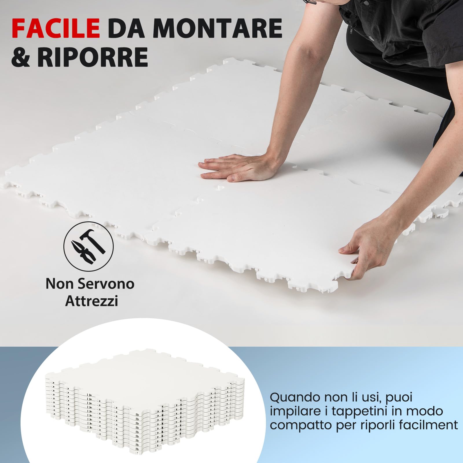 COSTWAY Piastrelle per Pavimenti da Hockey per Allenamento, Pista di Pattinaggio Artificiale Estensibile, Tavola di Ghiaccio Artificiale per Esterni, Facile Installazione, Confezione da 10