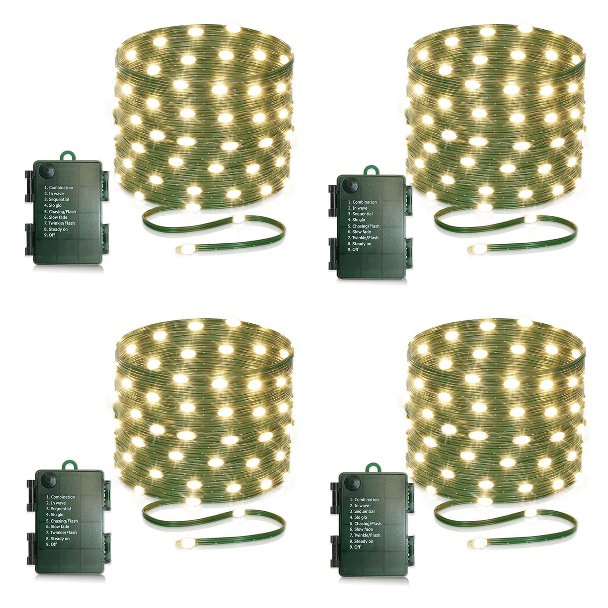 KepStars 4-Pack 16.5ft Fairy String Lights