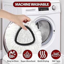 Mop Head Replacement for O-Ceda EasyWring 1-Tank System, Includes 6 Spin Mop Replacement Head, 1 Spin Mop Base