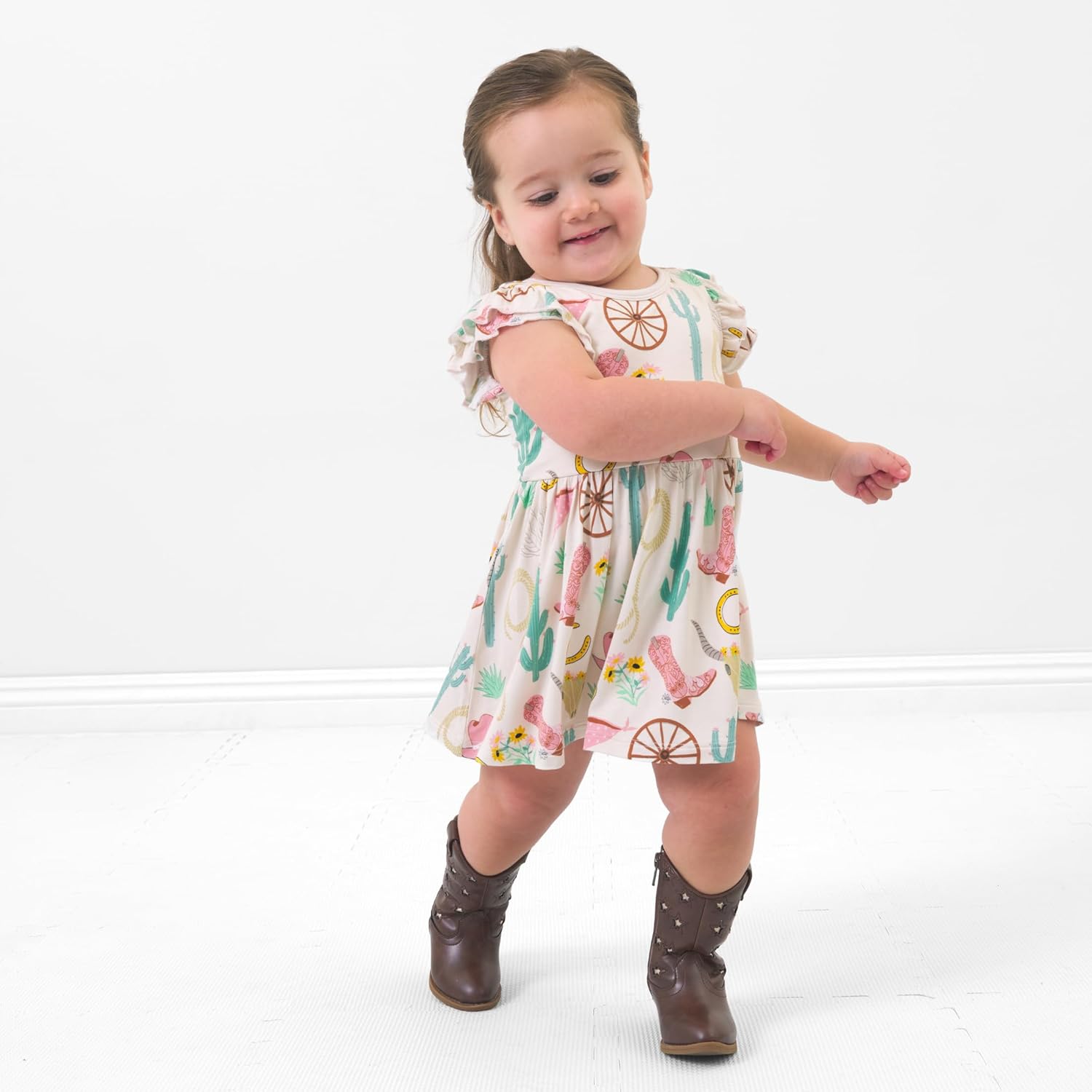 Little Sleepies Short Sleeve Baby Twirl Dress with Bodysuit - Cozy, Stretchy Viscose from Bamboo Bodysuit Dress Baby Girl