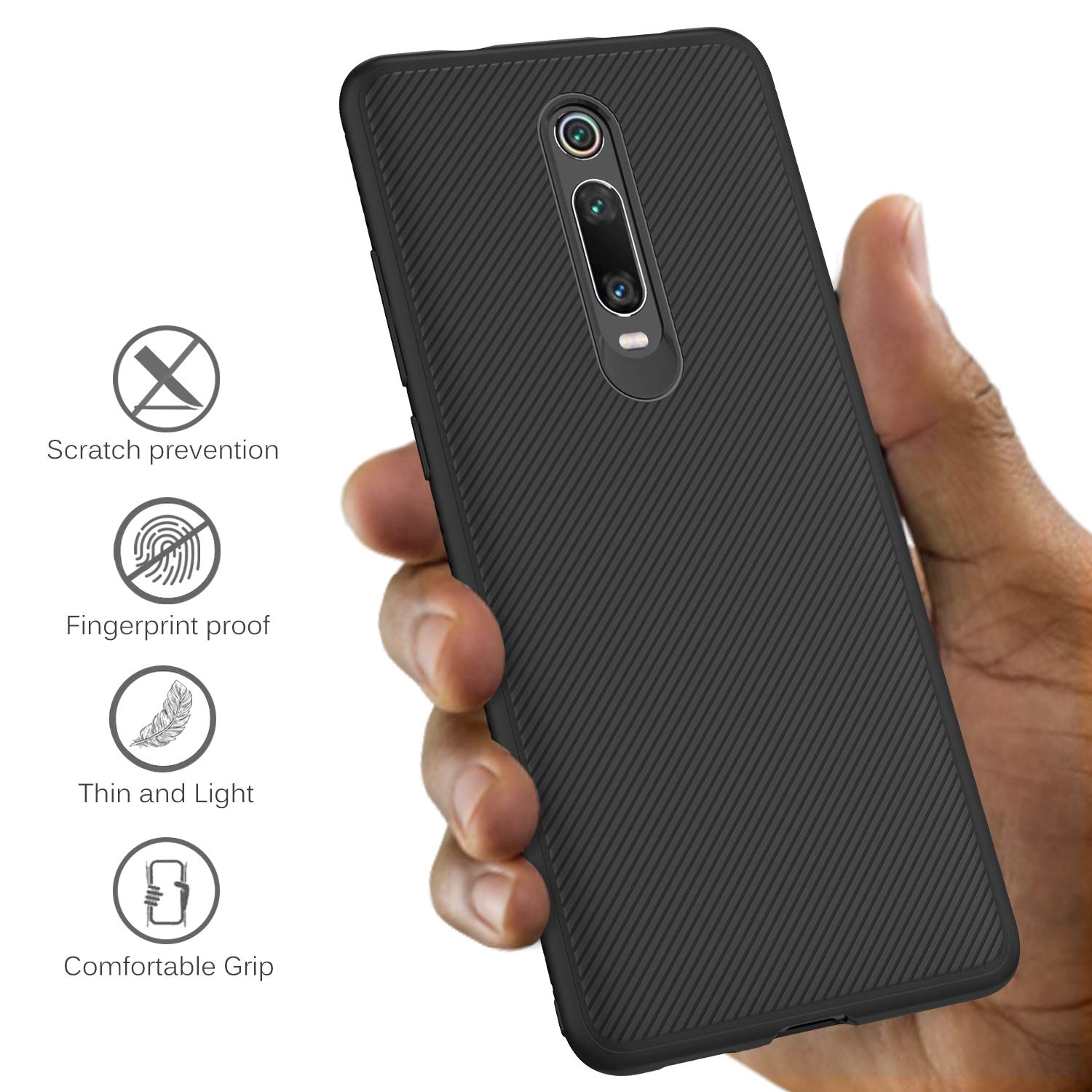 AKABEILA Handyhülle Für Xiaomi Mi 9T – Mit Fingerringgriff, Metall-Halter, Stoßfest, Hybrid-Schutz