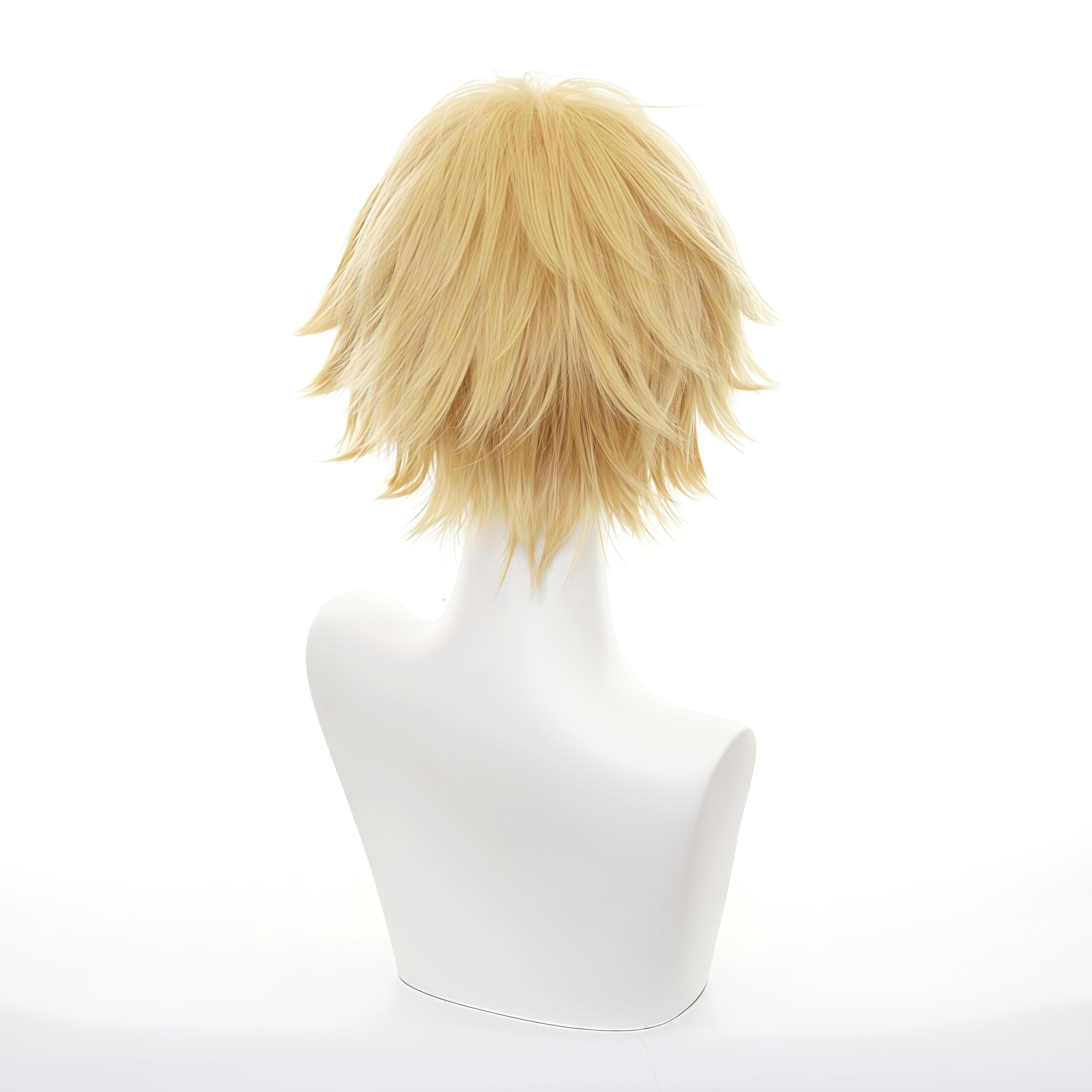 Krótkie złote sztuczne włosy Anime Cosplay peruka