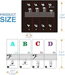 Piano Keyboard Stickers for 88/61/54/49/37 Key, Bold Large Letter Piano Stickers for Learning, Removable Piano Keyboard Letters, Notes Label for Beginners and Kids, Multicolor