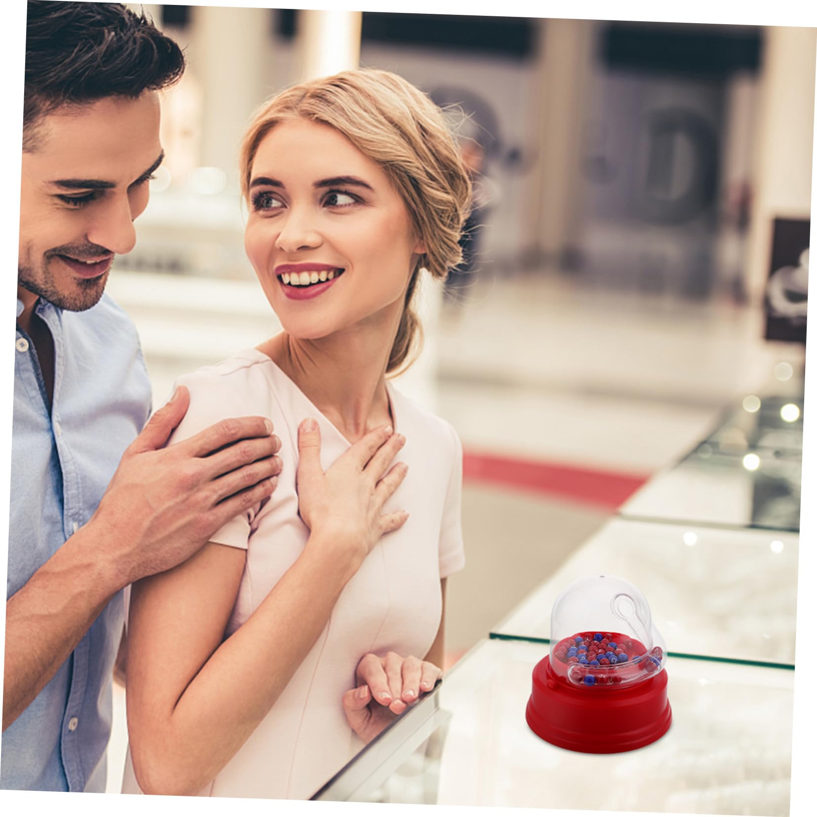 Máquina Eléctrica de Lotería Portátil con Bolas de Burbujas Selector de Números Estable para Familiares y Fiestas
