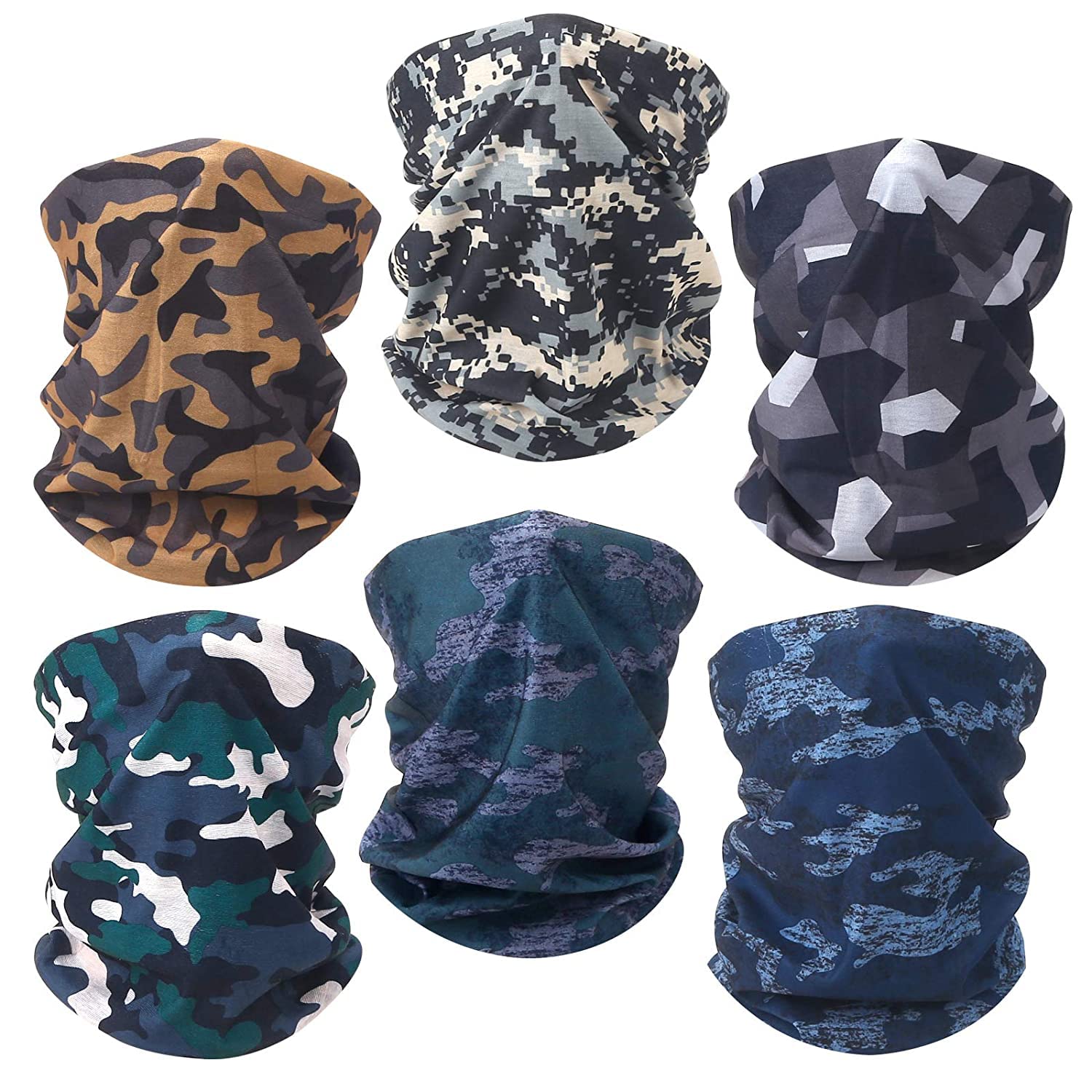 6 Pack Neck Gaiter Face Mask: Washable Reusable Bandana Gaiter Mask for Women Breathable Gator Mask Face Gaiter Protect from UV Dust, Running, Sports, Yoga And Outdoor-image-48