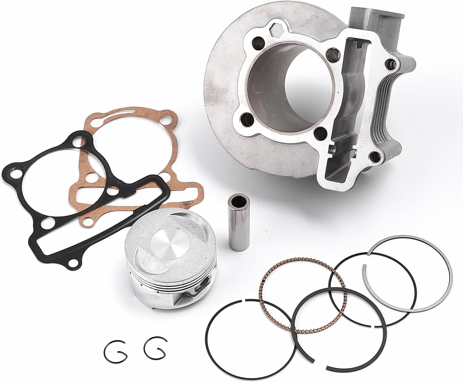 Minho GY6 61mm/2.40" Cylinder Top End Rebuild Kit with Piston Ring Gasket Made of Aluminum Alloy,Compatible with Chinese GY6 4-stroke 170cc 152QMI 157QMJ Engine,61MM